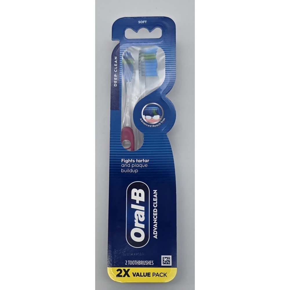 Oral-B Soft Toothbrushes Advanced Care 2× Value Pack Gentle Clean Oral Care